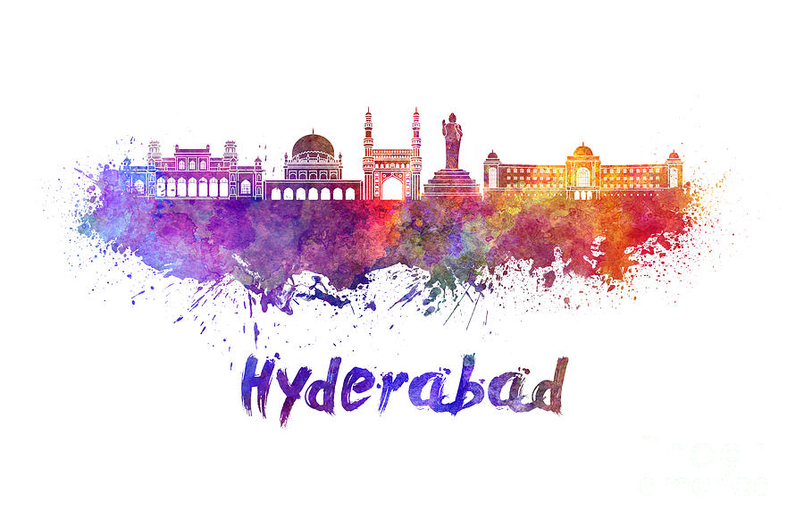 Hyderabad Watercolor Banner